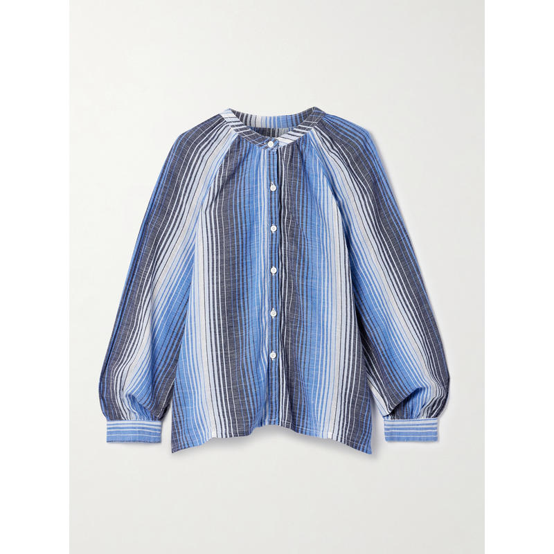 Lemlem 女士 秋冬新品 衬衫 Mita 条纹棉/薄纱衫