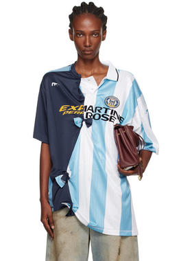 Martine Rose 女士 POLO衫 蓝色  白色 Collage Footbed T 恤