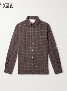 Officine Generale 男款Younes 格纹棉质法兰绒衬衫 迷衣时尚