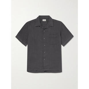 Hartford 男士 SS26 衬衫 Palmito Mc 可拆卸领亚麻衬衫