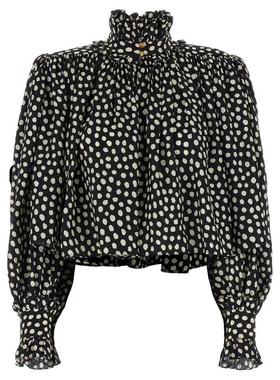 Chloé 女士 SS26 衬衫 長款褶皺高領襯衫