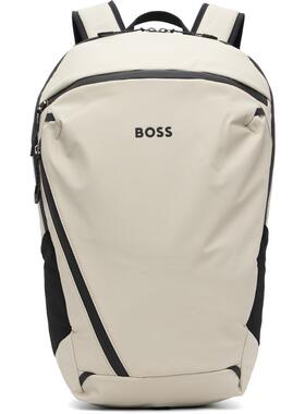 Boss 博斯 男士 双肩包 米色 Faux-Leather Reflective Detail