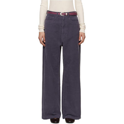 TONYWACK 女士 长裤 紫色 Washed Corduroy Wide-Leg