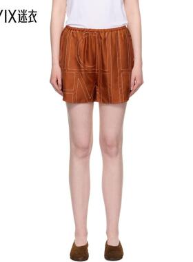 Totême 女款橙色 Monogram Silk PJ 短裤 迷衣时尚