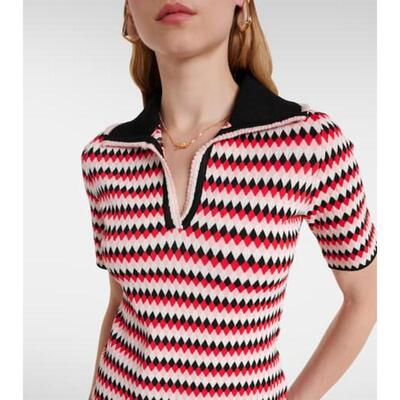 La DoubleJ 女士 毛衣 Checkers 针织Polo衫