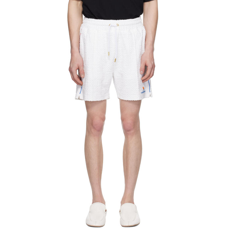 Casablanca 男士 短裤 白色 Monogram Jacquard Towelling 短裤