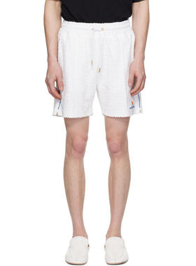 Casablanca 男士 短裤 白色 Monogram Jacquard Towelling 短裤