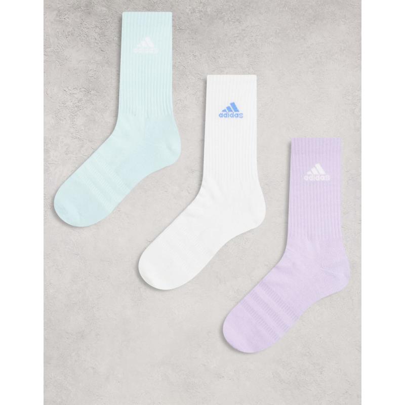 Adidas 男士 袜子 Training 白色淡紫色水手袜(蓝色)(三件套)
