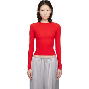 SKIMS 女士 T恤 红色 Fits Everybody 长袖