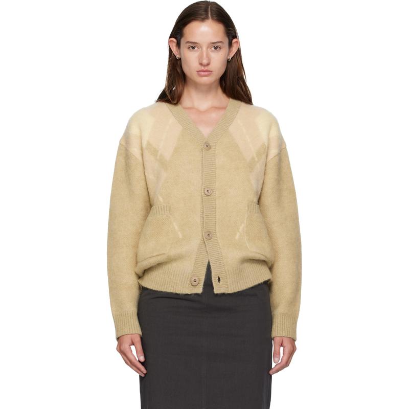 COOR 女士 上衣 驼色 Hairy Mixed Argyle 开衫