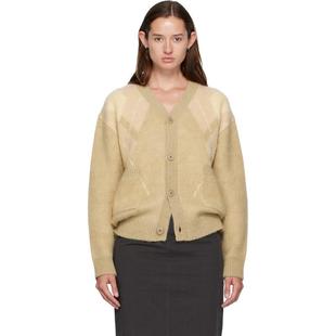 驼色 Hairy Mixed COOR 开衫 上衣 Argyle 女士