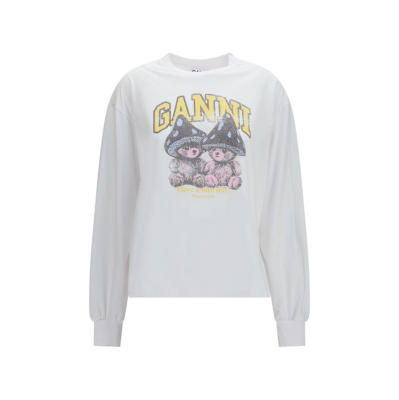 Ganni 甘尼 女士 FW26 T恤 TEDDY MUSHROOM 长袖棉质
