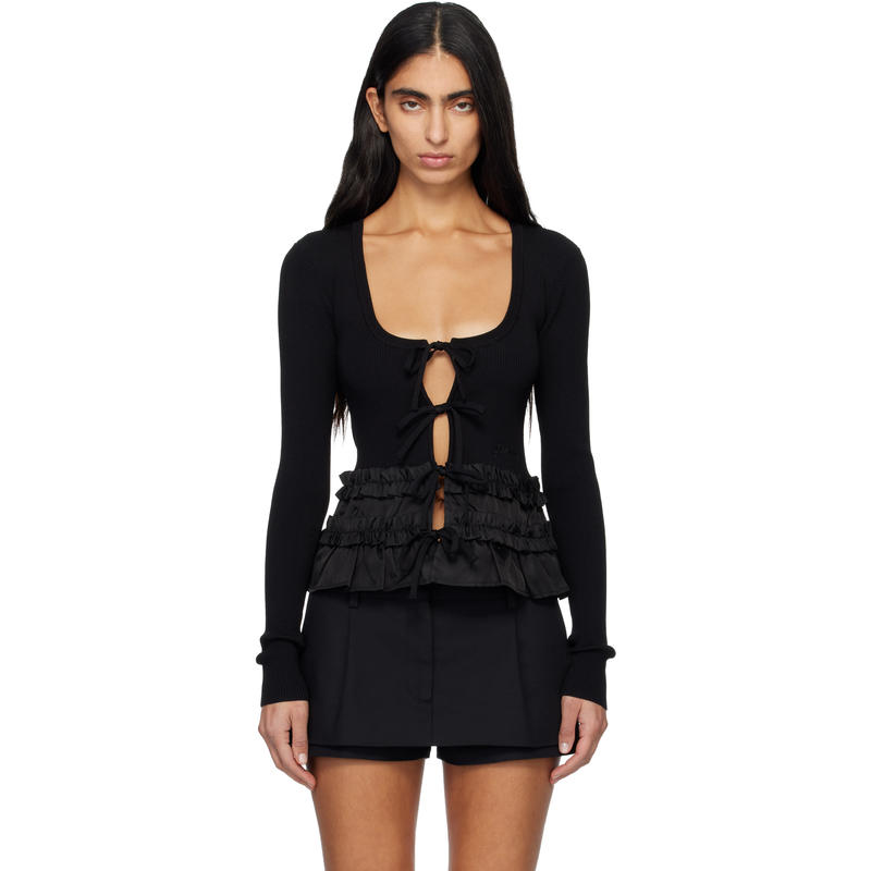 Ganni 女士 开衫 黑色 Melange Knit 开衫