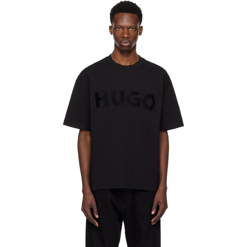 Hugo 男士 T恤 黑色 Oversized-Fit Reflective Logo T 恤