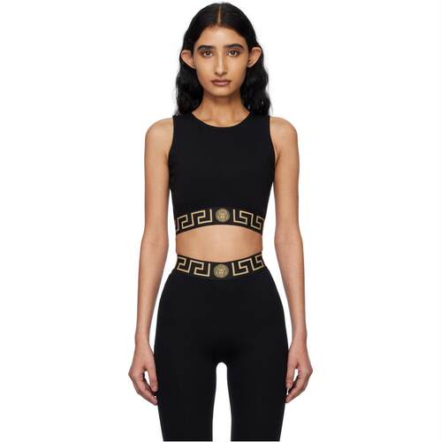 Versace 范思哲 女士 FW25 运动文胸 黑色 Greca Border Gym