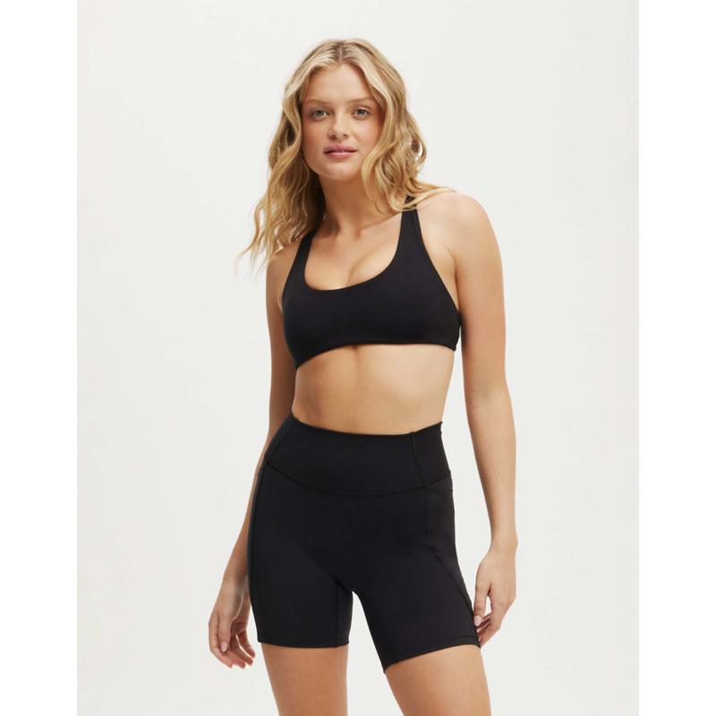 Cotton:on 女士 T恤 棉质超柔软深V吊带短款T恤(黑色)