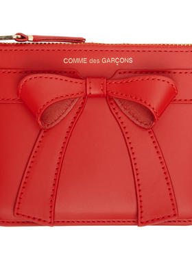 Comme des Garçons川久保玲 女士 卡包 红色 Big Bow 钱包