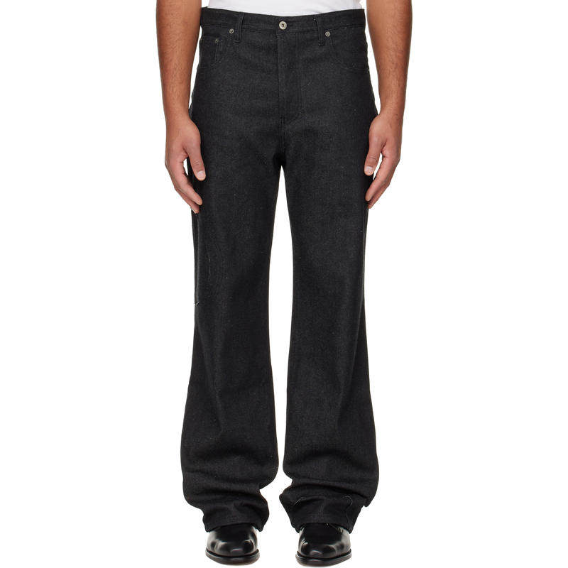 Edward Cuming 男士 牛仔长裤 黑色 Circle Window V01s 牛仔裤