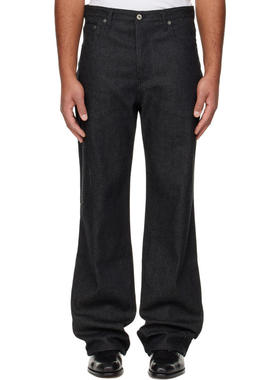 Edward Cuming 男士 牛仔长裤 黑色 Circle Window V01s 牛仔裤