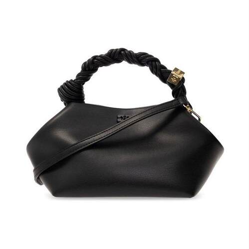 Ganni 甘尼 女士 FW26 手提包 Bou 黑色合成树脂皮革小号手袋