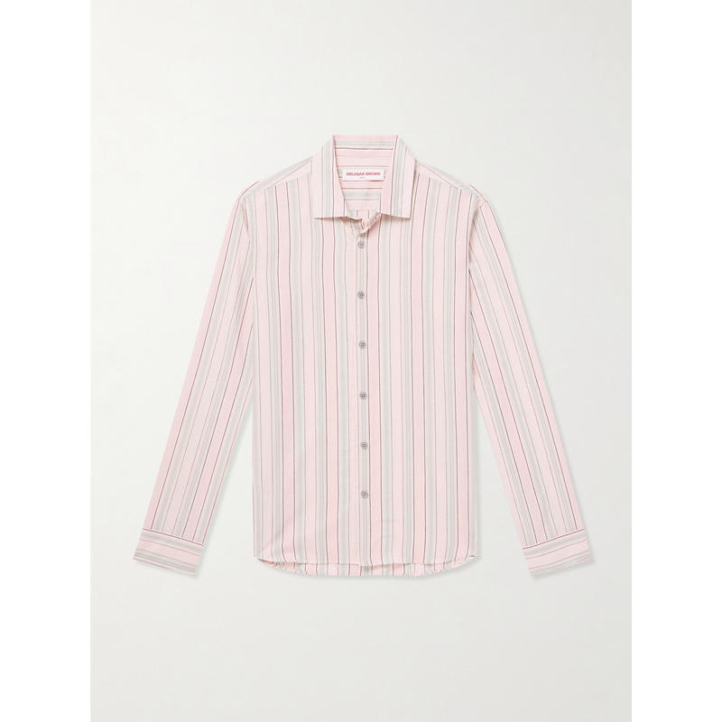 Orlebar Brown 男士 FW25 衬衫 Giles 修身条纹棉质衬衫