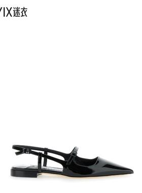 【春夏新品】Jimmy Choo 'Didi Flat' Finish 黑色光泽皮质女士芭