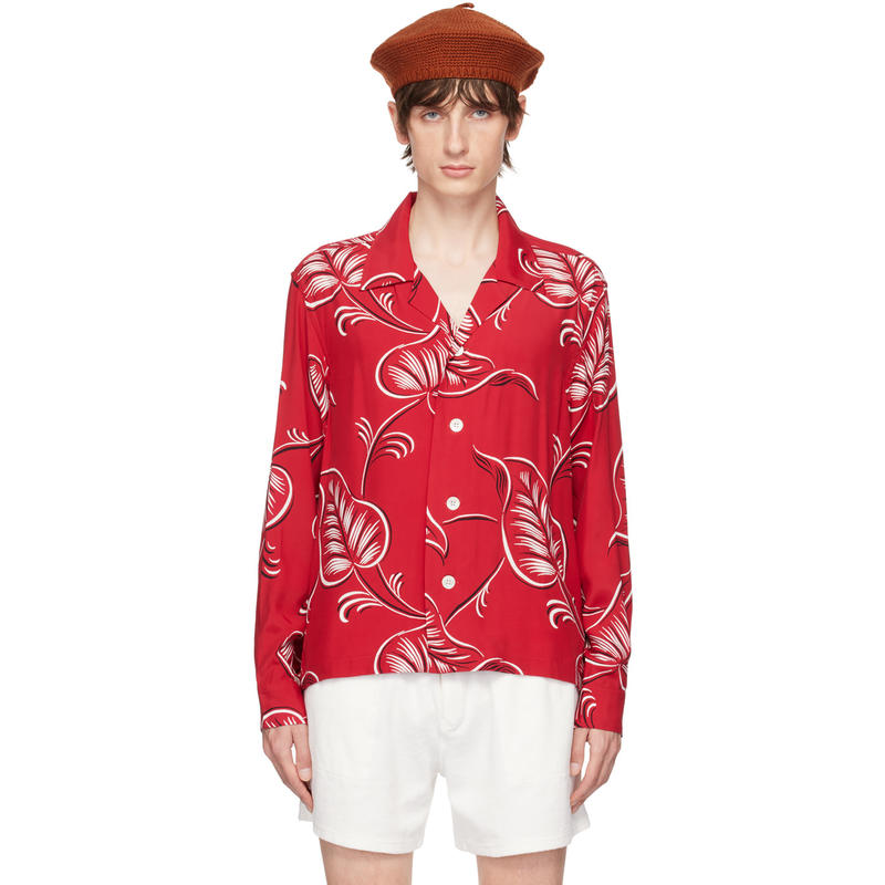 Bode 男士 衬衫 红色 Creeping Begonia 衬衫