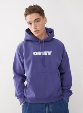 OBEY 男士 卫衣 access 徽标连帽衫(蓝色)