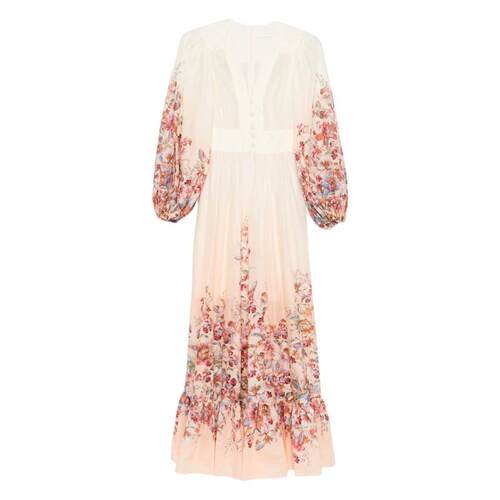 Zimmermann 女士 SS26 中长连衣裙 Awaken 深V領長裙