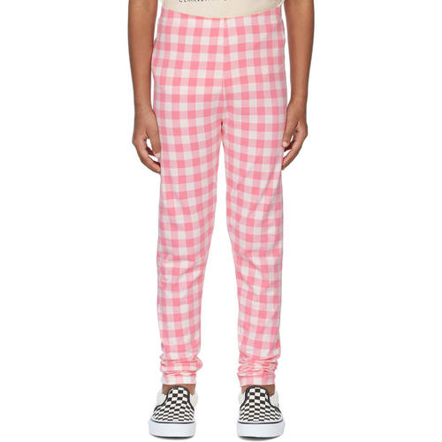 Mini Rodini 中性（儿童） 长裤 粉色 Gingham Check 儿童童装