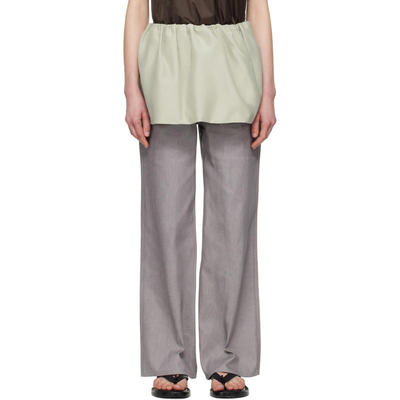 AMOMENTO 女士 迷你裙 米色 Shirring Organza Belt 短裙