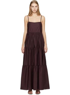 Matteau 女士 中长连衣裙 酒红色 Tiered Low Back 连衣裙