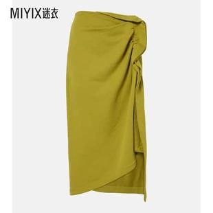 Van 女款 Dries Noten 褶皱棉质中长半身裙 迷衣时尚