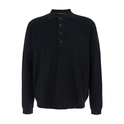 Low Brand 男士 FW25 毛衣 Sweater 黑色风格领长袖羊毛Polo衫