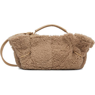 Hereu 女士 手提包 驼色迷你 Arta Curly Shearling