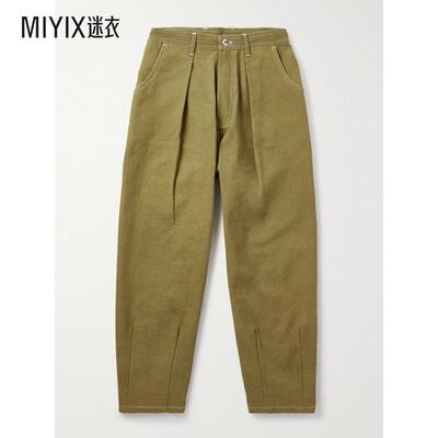 【秋季新品】Story mfg. 男款标致阔腿褶裥有机棉质帆布裤子 迷衣