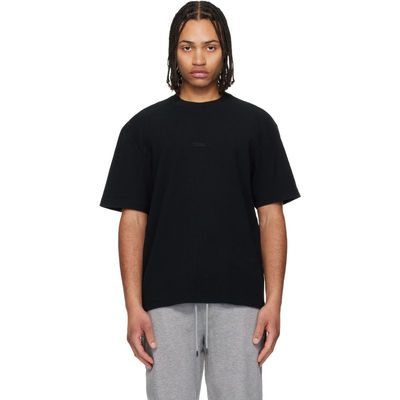 Hugo 雨果 男士 T恤 黑色 Waffle-Structured Cotton