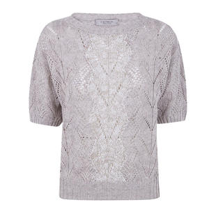 D.exterior 女士 SS26 毛衣 BRAIDS CRYSTALS 亚麻圆领