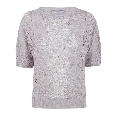 D.exterior 女士 SS26 毛衣 BRAIDS CRYSTALS 亚麻圆领