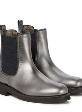 Brunello Cucinelli 布鲁内洛·库奇内利 女童 切尔西靴 皮质童鞋