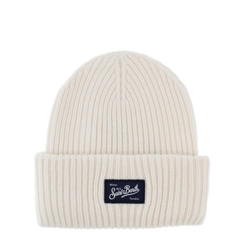 MC2 Saint Barth 女士 帽子 Mc2 聖巴特島標誌貼片羅紋針織帽
