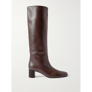Downtown Totême 中筒靴 SS26 皮质及膝靴子 女士