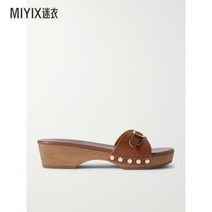 女款 Sandals Omonia 铆钉皮质木屐 Ancient 迷衣时尚 Greek