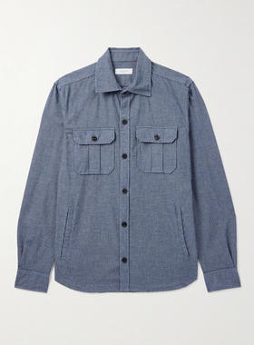 Boglioli 男士秋冬新品 夹克 David 格纹棉混纺衬衫式夹克