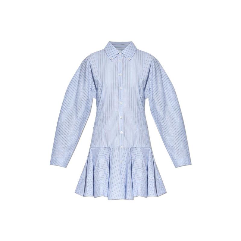 Ganni 女士 FW25 衬衫 條紋襯衫裙