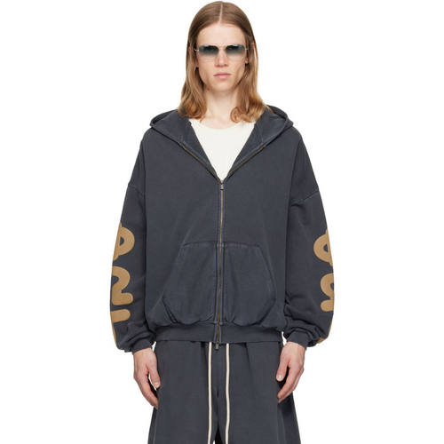 Essentials 男士 卫衣 灰色 90's Zip-Up 连帽衫