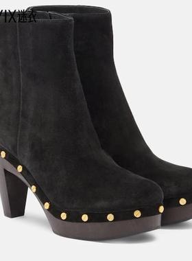 Veronica Beard 女款Gavi 绒面革短靴 迷衣时尚