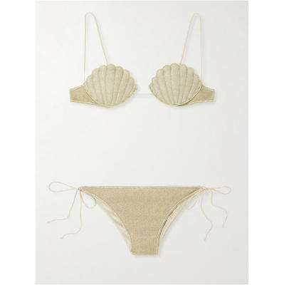 Oséree Swimwear 女士 SS25 比基尼 Lumière Shell 金属感