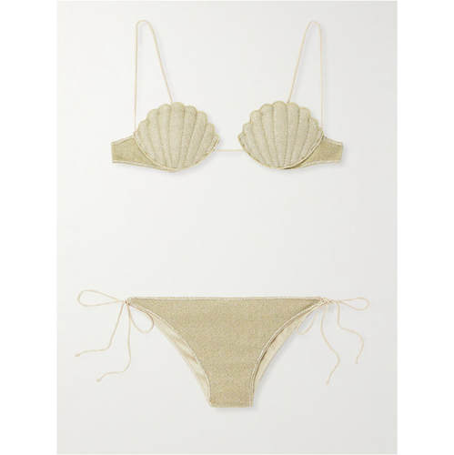 Oséree Swimwear 女士 SS25 比基尼 Lumière Shell 金属感