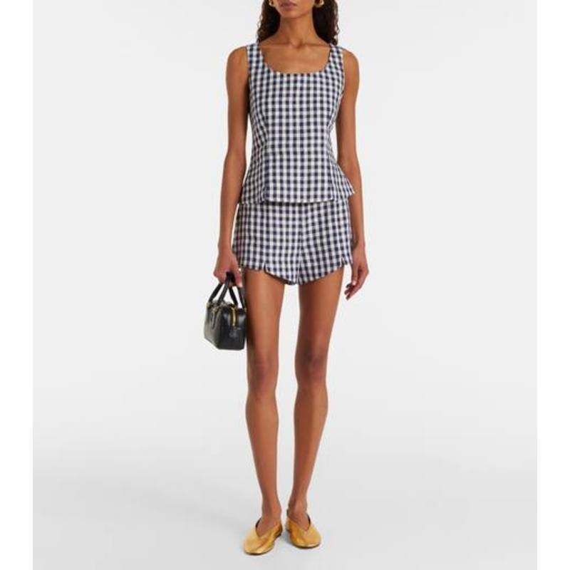 POSSE 女士 背心 Sadie 方格棉布亚麻上衣,女装/女士精品,背心吊带,淘宝优惠券,粉丝福利购,淘宝优惠卷